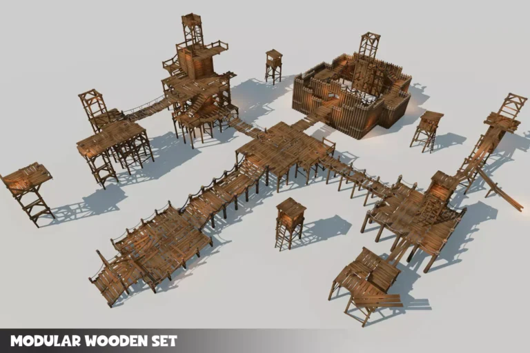 Modular Wooden Set Asset Free Download
