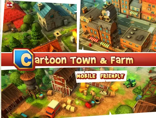 Cartoon Town & Farm Asset Free Download